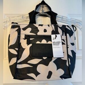 ALOHA Collection Le Voyageur Crossbody Tote:  Fall flowers on Sandstone